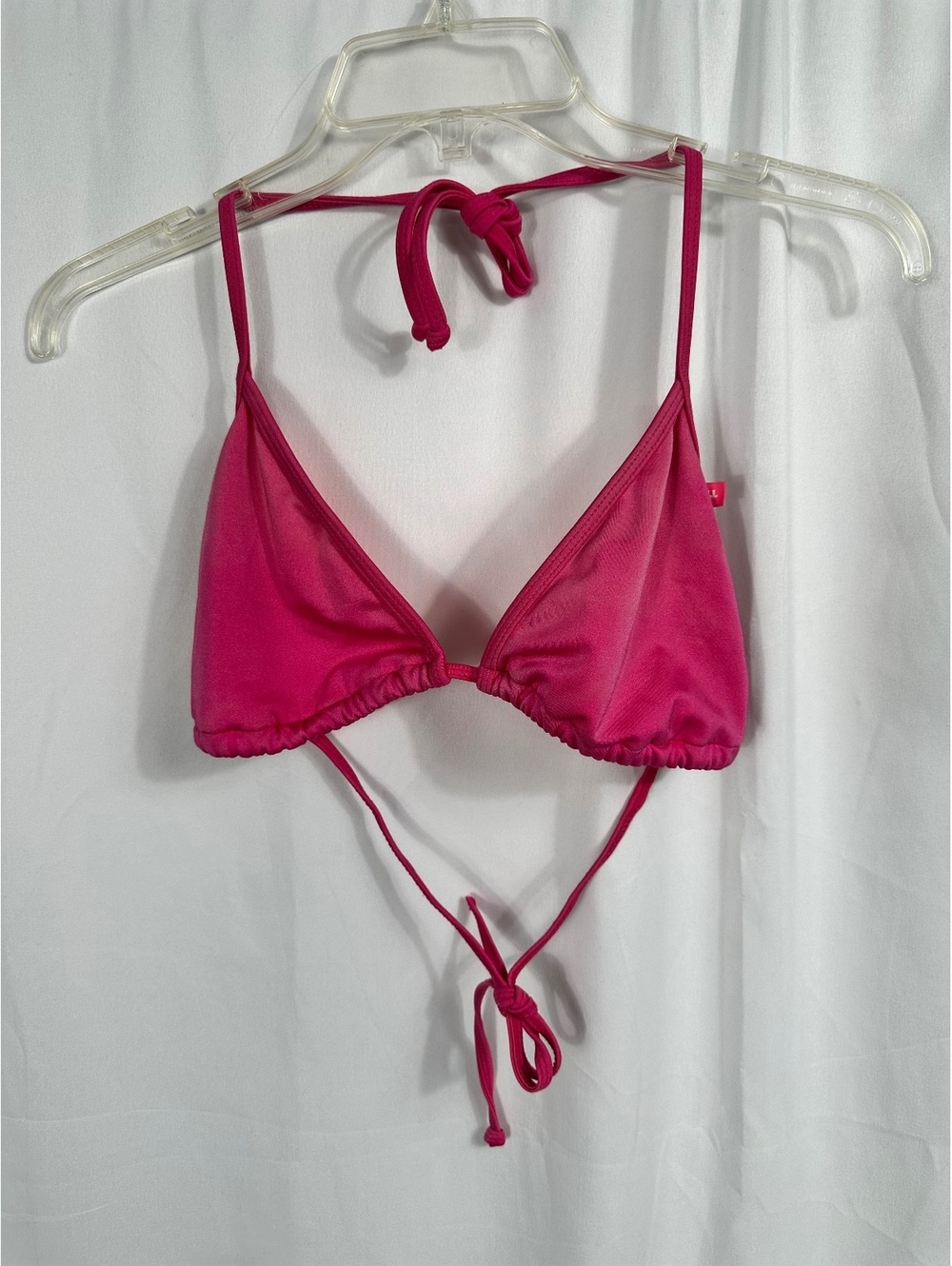 Doll Swimwear Pink Triangle Bikini Top Size Large